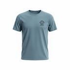 Hunting Buddy DIY Hunter Ice Blue Comfort Colors T-shirt displayed on a ghost mannequin, front view showing design and fit.