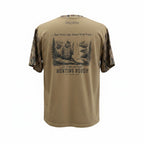 Hunting Buddy Ice Blue Comfort Colors T-shirt with camouflage sleeves, featuring Do It Yourself Hunter brand logo on the back.