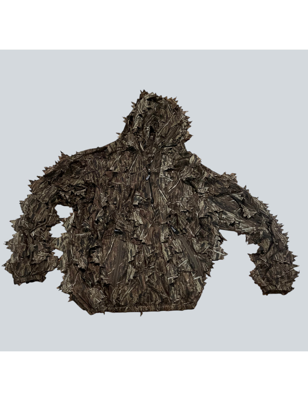 DO IT YOURSELF HUNTER leafy 1/4 zip camouflage pullover with leafy pattern, ideal for outdoor and hunting activities.
