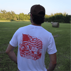Limited edition DO IT YOURSELF HUNTER 1776 Buck Lifestyle T-shirt in black with patriotic design and branding.