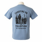 Blue Carrying On the Tradition T-Shirt by DO IT YOURSELF HUNTER, featuring a youth design on the front.