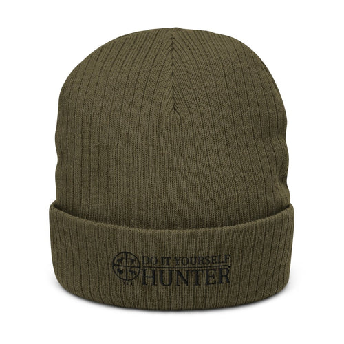 Do it Yourself Hunter Black Logo Ribbed Cuffed Beanie - DO IT YOURSELF HUNTER