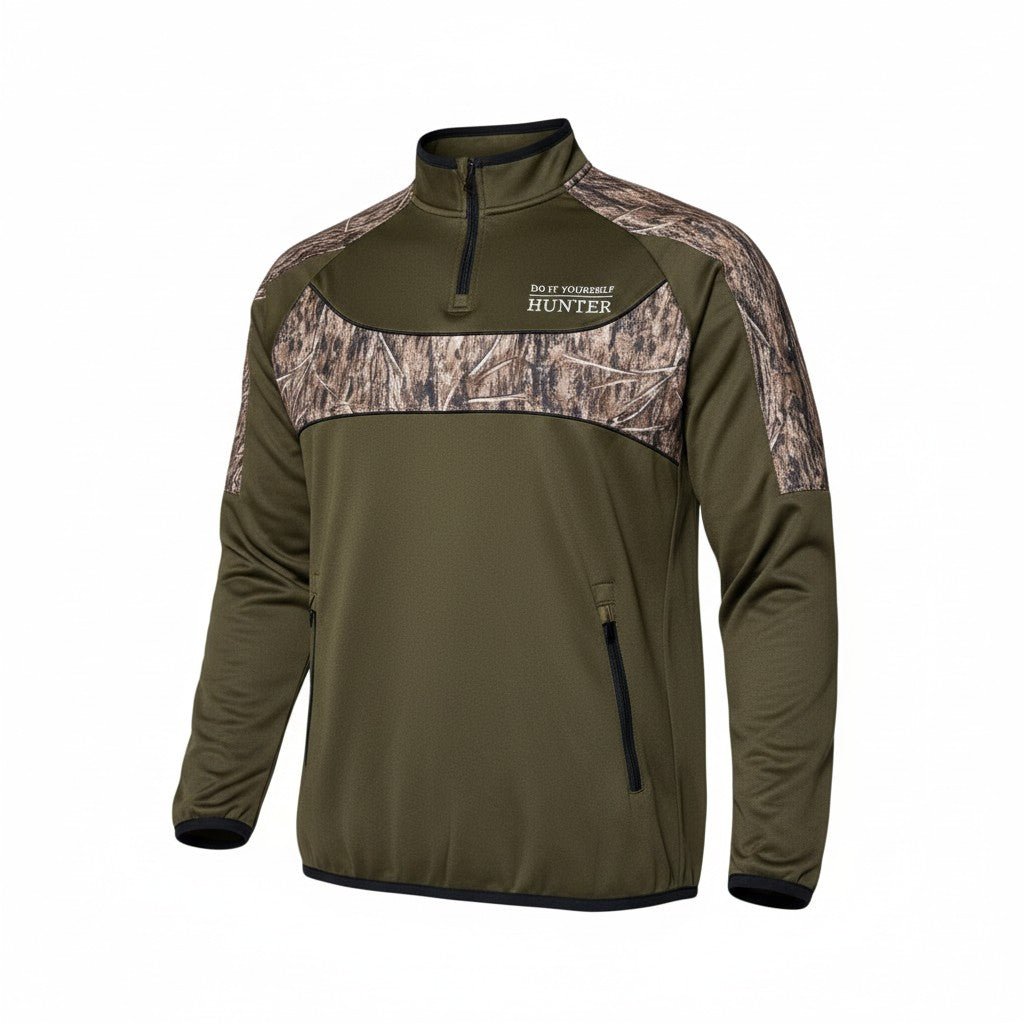 Do It Yourself Hunter Camo Hybrid 1/4 Zip Pullover - DO IT YOURSELF HUNTER