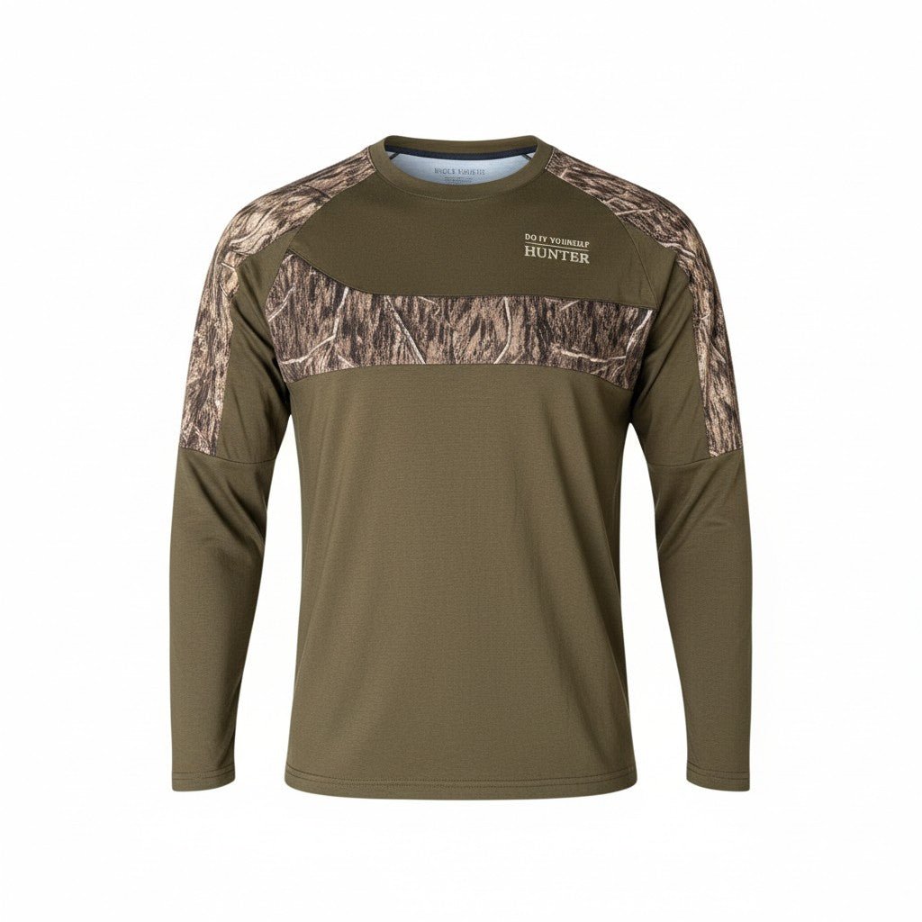 Do It Yourself Hunter Camo Hybrid Dark Green Long Sleeve Shirt - DO IT YOURSELF HUNTER