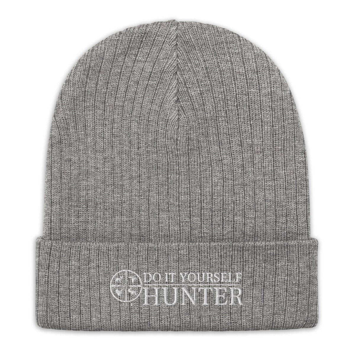 Do it Yourself Hunter White Logo Ribbed Cuffed Beanie - DO IT YOURSELF HUNTER
