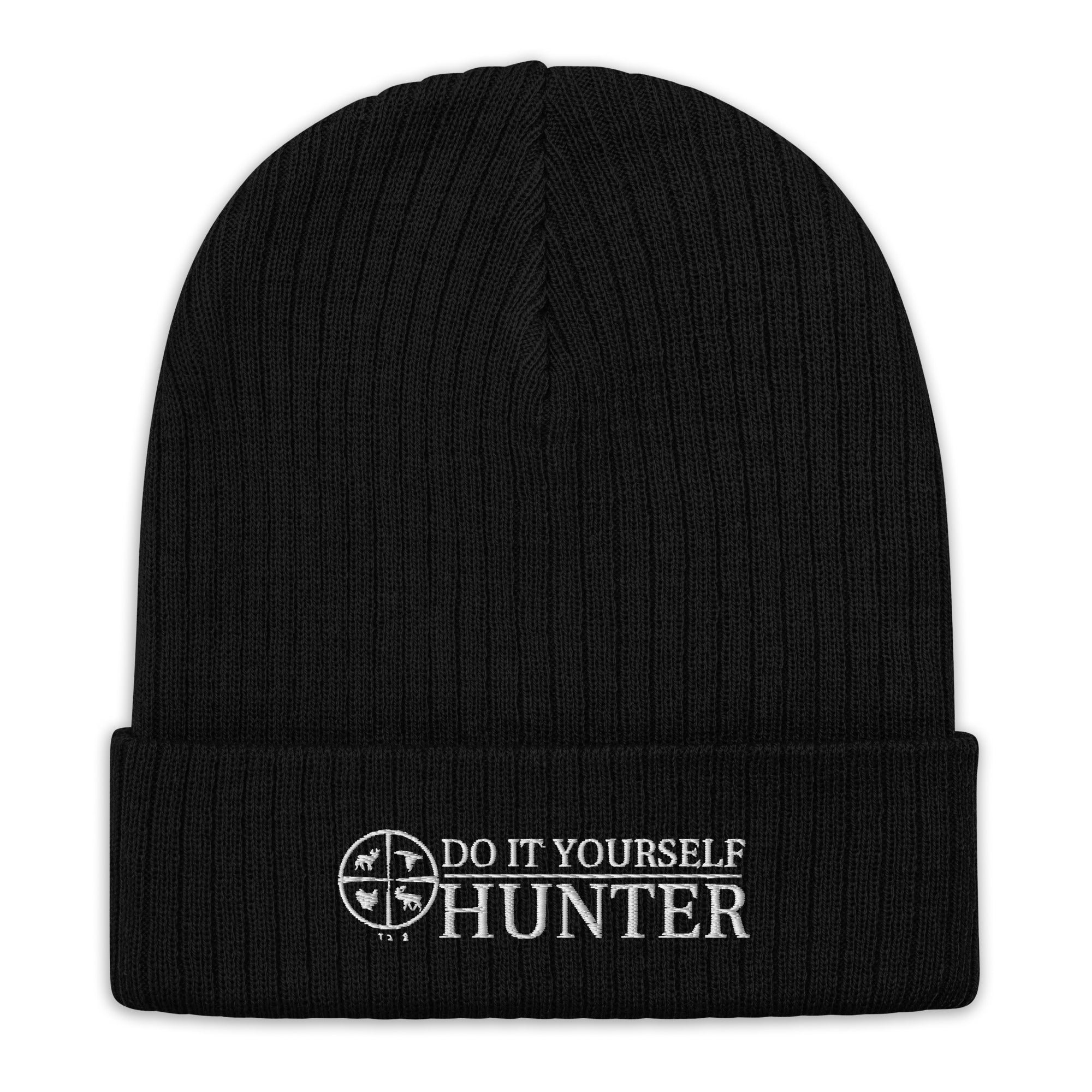 Do it Yourself Hunter White Logo Ribbed Cuffed Beanie