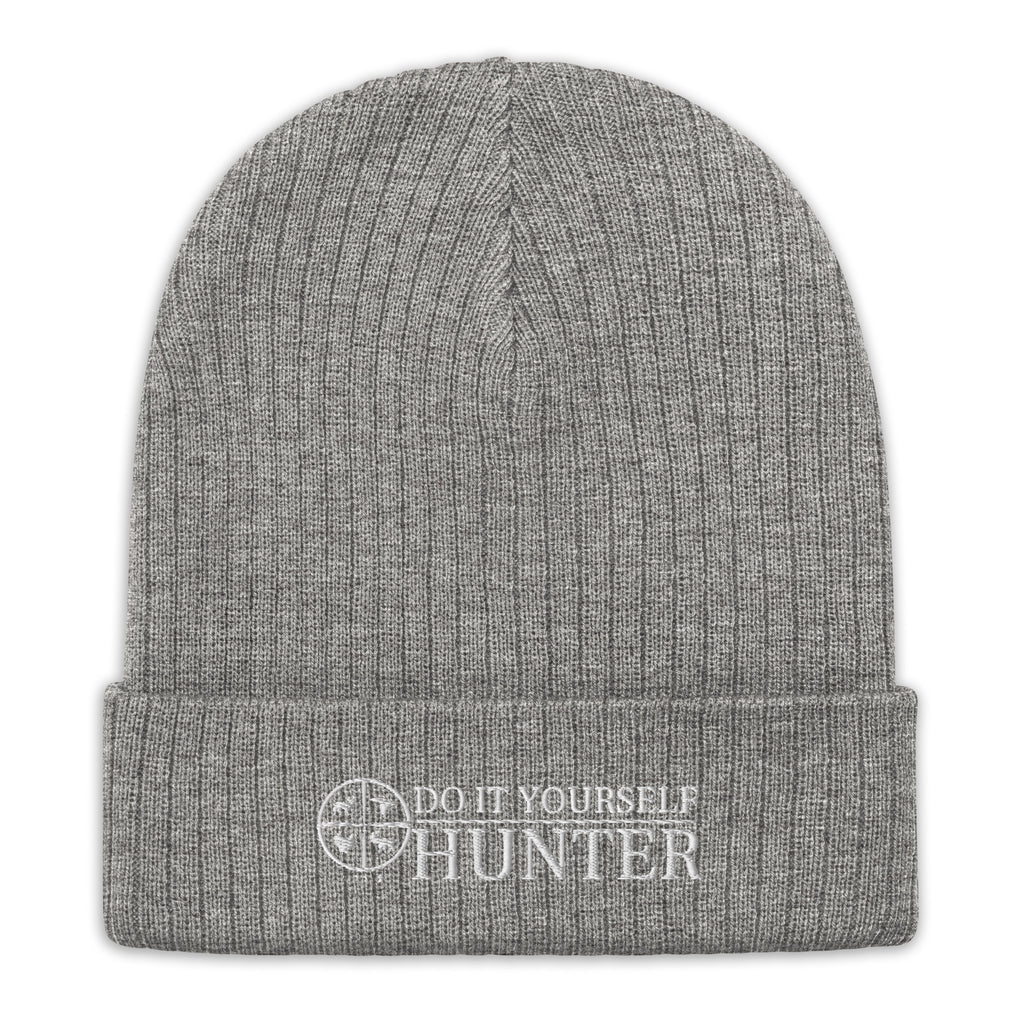 Do it Yourself Hunter White Logo Ribbed Cuffed Beanie