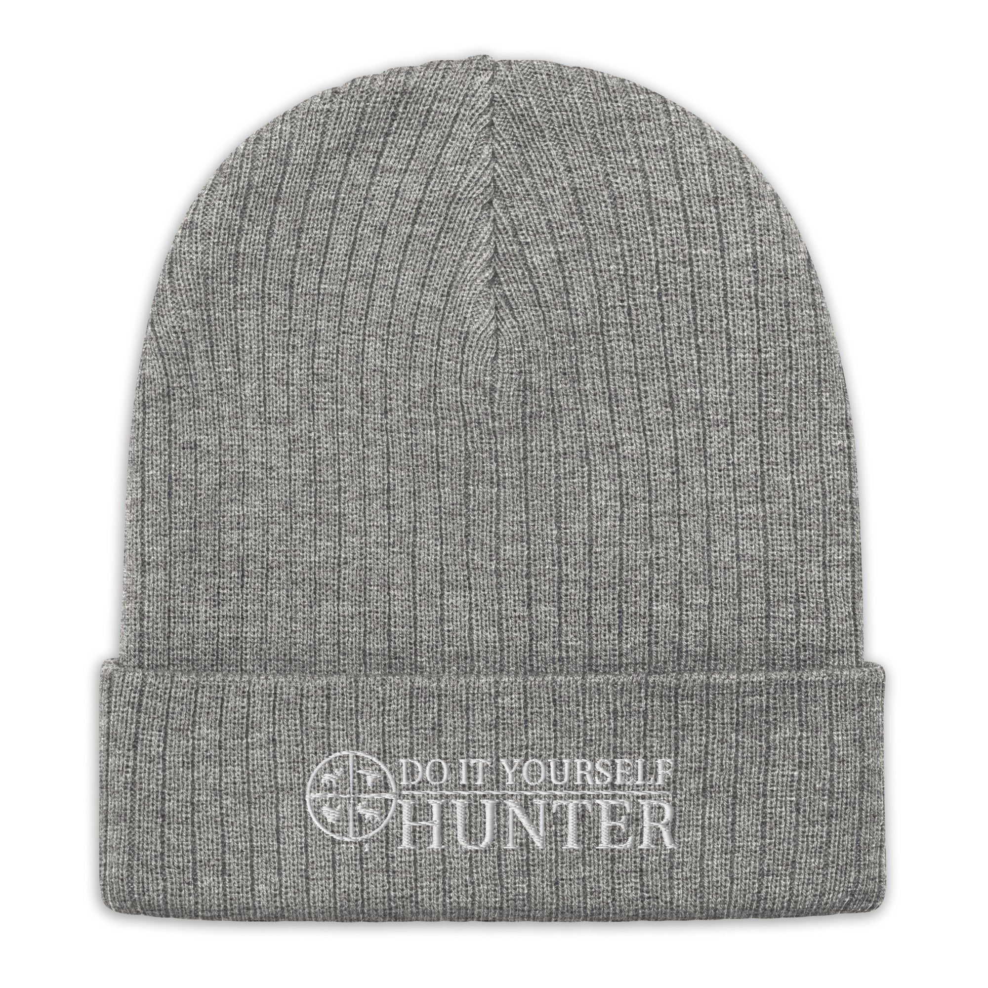 Do it Yourself Hunter White Logo Ribbed Cuffed Beanie
