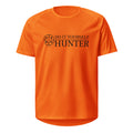 Unisex neon orange Hunter CREW sports jersey with back design, front view, made by My Store for active sportswear.
