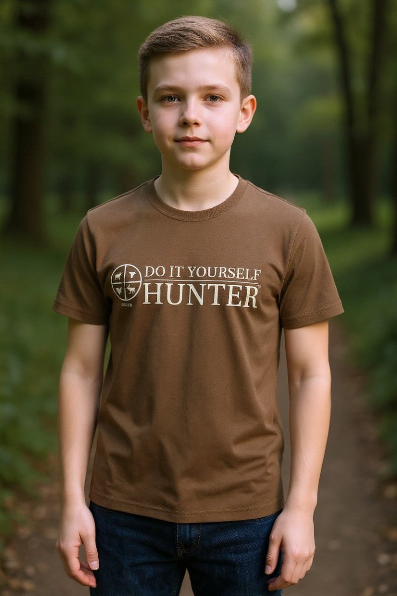 YOUTH Do It Yourself Hunter T-Shirt, Short Sleeve, Dark Green - DO IT YOURSELF HUNTER